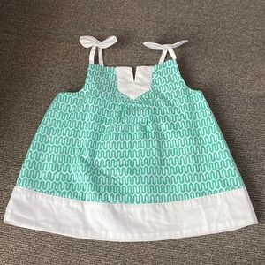 Janie and Jack NWT mint green bow strap top 3-6 months